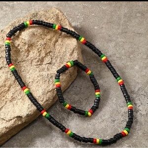 2pcs Fashion Simple Wooden Beads Red yellow Green Wood Beads Bracelet Necklace